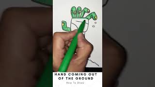 how to draw a zombie hand coming out of the ground #shorts