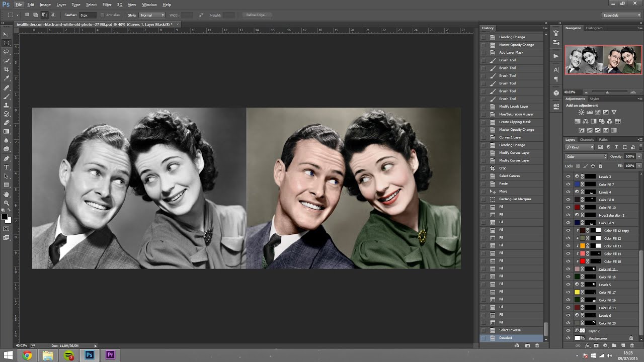 Old Photo COLORIZATION - [TIMELAPSE] - YouTube