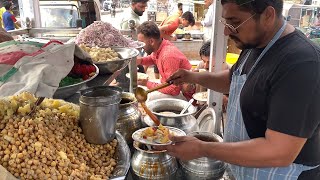 100+ Plates Finished an Hour | Roadside Fast Workers Making Creamy Fruit Chaat | Street Chana Chaat