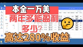 本金一万美两年多能盈利多少？高达280%收益羡慕吗，CCR量化炒币机器人