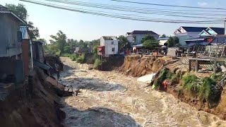 ករណីទឹកហូរខ្លាំងបណ្តាលអោយបាក់ផ្ទះប្រជាពលរដ្ឋនិងស្រុតដី ភូមិព្រែកថី សង្កាត់រកាខ្ពស់