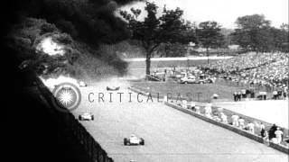 Dave MacDonald's car and six more cars catch fire during the Indianapolis 500 rac...HD Stock Footage