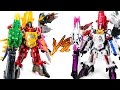 PowerRangers DinoForce BraveGigantTyrannoKing VS DinoCharges DX GigantTyrannoKing Transformation