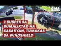 2 suspek sa bumaliktad na sasakyan, tumakas sa windshield | GMA News Feed