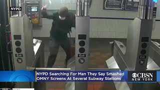 Caught On Video: Vandal Smashes OMNY Screens In Subway