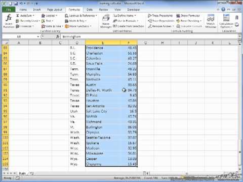 Naming Cells in Excel Naming Cells in Excel