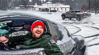 DRIFTING MY DUALLY IN THE SNOW!!!