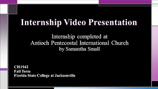 Final Video Internship Presentation - FSCJ