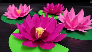 Lotus flower making .. How to make paper Lotus flower