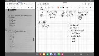 6-cı sinif tənasüb A vı D variantı