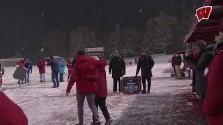 Badgers Honor Seniors on Snowy Night