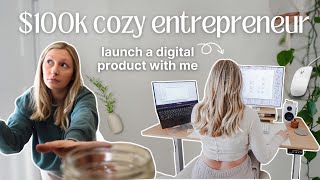 day in the life of a 100k+ cozy entrepreneur + launch a digital product \u0026 Instagram tips