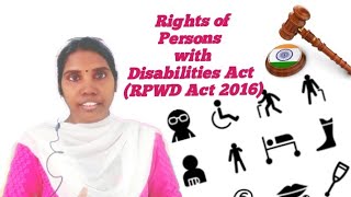 Rights of Persons with Disabilities Act 2016; RPWD Act 2016