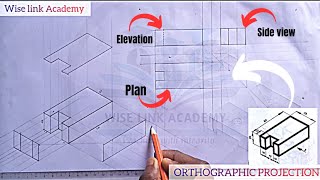 ORTHOGRAPHIC PROJECTION (TECHNICAL DRAWING) FIRST ANGLE PROJECTION.