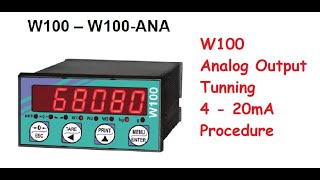 W100 Analog Output Tunning 4 20mA