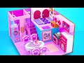 DIY Miniature House #20 Make Purple House For Unicorn With Bedroom, Bathroom, Kitchen From Cardboard