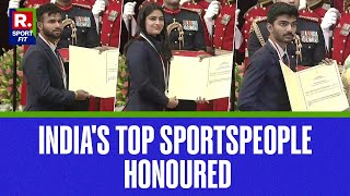 Manu Bhaker, D Gukesh, Harmanpreet Singh and Praveen Kumar Receive Khel Ratna Award