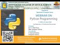 Webinar on Python Programming | PB Siddhartha Arts & Science College | Pantech eLearning