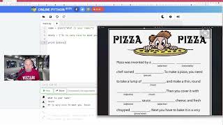 Quick Python Madlib (Mad Lib?) tutorial. Teach or learn with Python