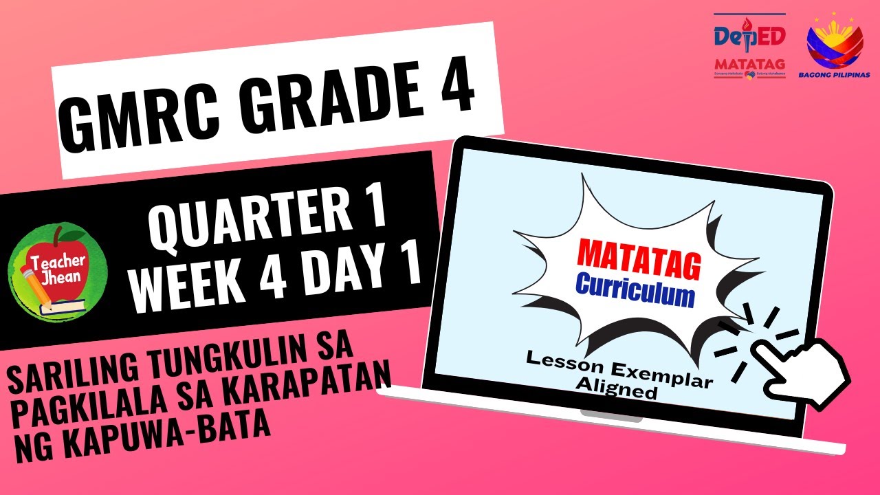 Matatag Curriculum Guide Grade 4 Gmrc Dll