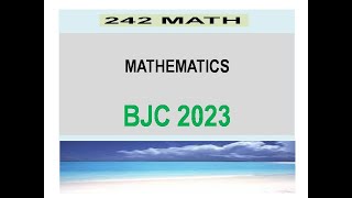 BJC Mathematics 2023