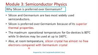 Why silicon is prefered over germanium