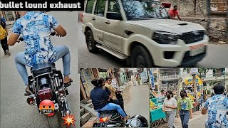 bullet lound exhaust 🥵|| police and cute girl reaction 😍
