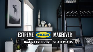 EXTREME IKEA Bedroom Makeover (BUDGET FRIENDLY!) \u0026 STAR WARS Galaxy's Edge Tour