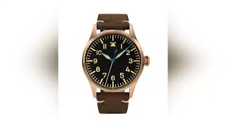 San Martin Men Automatic Watch 41mm Bronze Pilot Mechanical Wristwatch Sapphire 100m Waterproof