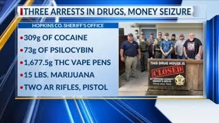 Several arrested, over $70k seized in Hopkins County narcotics investigation