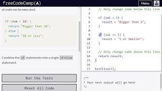 Introducing ELSE statements - freeCodeCamp | Video 71 | Basic JavaScript