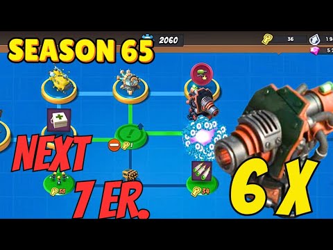 Buques de guerra de Boom Beach Temporada 65 [¡¡¡Extra boom!!! Próximos 7 ataques de ER Rocket Choppa de rango 22]