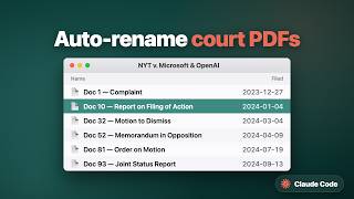 Claude Code Tutorial for Attorneys: Auto-Renaming Docket PDFs