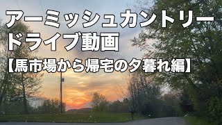 アーミッシュカントリードライブ動画！馬市場からの帰宅の夕暮れ編【ライブ配信風】