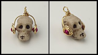 Skull with Headphones Pendant Jewelry Making Tutorial