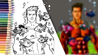 AQUAMAN With His Fish Coloring Page | DC Aquaman Coloring [NCS Release]