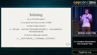CppCon 2016: Serge Guelton “C++ Costless Abstractions: the compiler view\