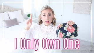 THINGS I ONLY OWN ONE OF SINCE DECLUTTERING 85% OF OUR STUFF| (MAKEUP EDITION)| MINIMALISM