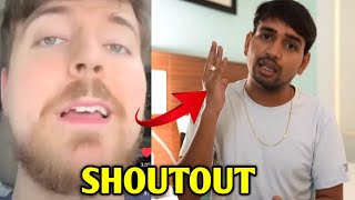 @MrBeast gives SHOUTOUT to Mr Indian Hacker | MrBeast Reacts to @MRINDIANHACKER Facts #shorts