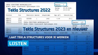 Lijsten in Tekla Structures