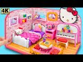 DIY Miniature Clay House #12 ❤️ Build Mini Pink Cute Hello Kitty Bedroom from Polymer Clay (Easy)