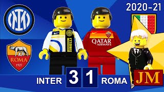 Inter 3-1 Roma • Serie A 2021 ( guest José Mourinho ) Gol e Sintesi • Goals Highlights Lego Football