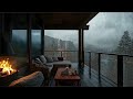 cozy balcony rain for sleeping of fireplace rain sounds for sleeping relaxing fireplace sounds