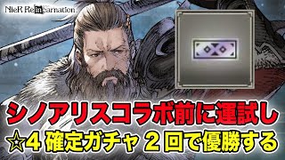 コラボ前に☆4確定チケ2枚で運試し！†神引き†ってやつを見せますかぁ…(フラグ)【NieR Re[in]carnation】