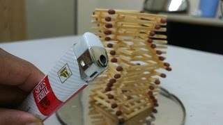 Amazing Fire Domino - Fire chain reaction with matches