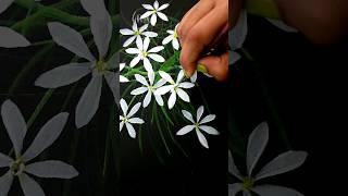 💫 EASY WHITE 🤍 Flower Painting For Beginners Acrylic Painting #shorts