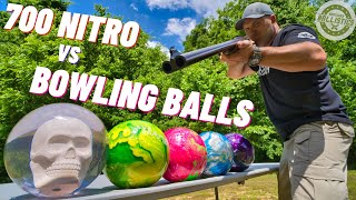 700 NITRO vs BOWLING BALLS 🎳 (World’s Biggest Elephant Gun)