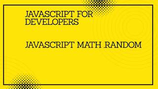 JavaScript for developers ||JavaScript math.random() #programming #coding #tutorial