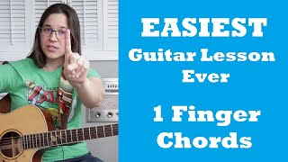 Super EASY Guitar Chords for BEGINNERS -  Learn 3 SIMPLE Chords With Only ONE Finger