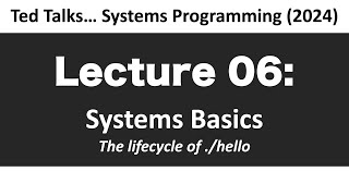 CSCI2467 -  L06: Systems Basics - Lifecycle of ./hello